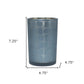 Set of Two Navy Blue Abstract Glass Tabletop Tealight Candle Holders