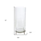 12" Silver And Clear Geometric Iron And Glass Tabletop Hurricane Candle Holder