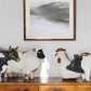 Set of Four Black and White Farm Animal Polyresin Tabletop Candleholders