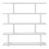 White Wood Five Tier Bookcase