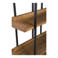 75" Black And Brown Metal and Wood Five Tier Bookcase