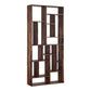 86" Brown And Natural Solid Wood and Wood Ten Tier Bookcase