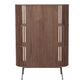 57" Natural and Brown Wood Three Tier Bookcase