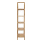 80" Natural Wood Five Tier Arched Top Bookcase