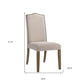 Cream and Brown Linen Dining Parsons Chair