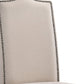Cream and Brown Upholstered Linen Dining Parsons Chair