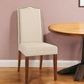 Cream And Chestnut Upholstered Linen Dining Parsons Chair