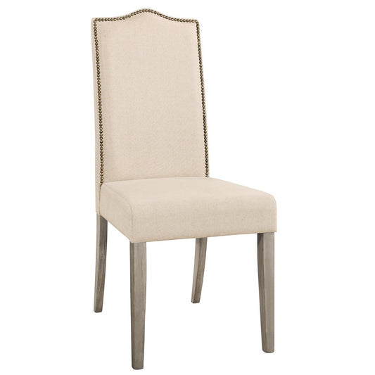 Cream and Gray Linen Dining Parsons Chair