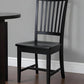 Black Wood Slat Back Dining Side Chair