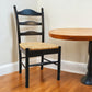 Straw And Black Wood Ladder Back Dining Side Chair