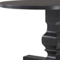 47" Black Rounded Solid Wood Pedestal Base Dining Table
