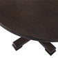 47" Black Rounded Solid Wood Pedestal Base Dining Table