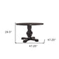 47" Black Rounded Solid Wood Pedestal Base Dining Table