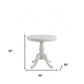 30" White Rounded Solid Manufactured Wood Pedestal Base Dining Table