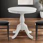 30" White Rounded Solid Manufactured Wood Pedestal Base Dining Table