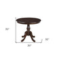 36" Espresso Rounded Solid Manufactured Wood And Solid Wood Pedestal Base Dining Table