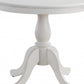 36" White Rounded Solid Manufactured Wood And Solid Wood Pedestal Base Dining Table
