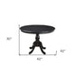 42" Black Wood Pedestal Base Round Top Dining Table