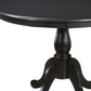 42" Black Wood Pedestal Base Round Top Dining Table