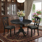 42" Black Wood Pedestal Base Round Top Dining Table