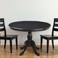 42" Black Rounded Solid Manufactured Wood And Solid Wood Pedestal Base Dining Table