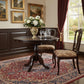 42" Espresso Rounded Solid Manufactured Wood Pedestal Base Dining Table
