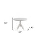 42" White Rounded Solid Manufactured Wood And Solid Wood Pedestal Base Dining Table