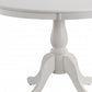 42" White Rounded Solid Manufactured Wood And Solid Wood Pedestal Base Dining Table
