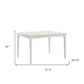 48" White Solid Wood Dining Table