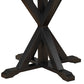 48" Black Wood Pedestal Base Round Top Dining Table