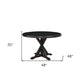 48" Black Wood Pedestal Base Round Top Dining Table