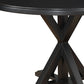 48" Black Wood Pedestal Base Round Top Dining Table
