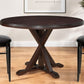 48" Espresso Rounded Solid Manufactured Wood Pedestal Base Dining Table