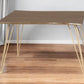 48" Brown And Gold Solid Wood And Iron Dining Table