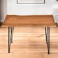 48" Brown And Black Solid Wood And Iron Dining Table