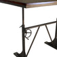 48" Brown And Black Solid Wood And Iron Trestle Base Dining Table