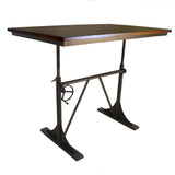 48" Brown And Black Solid Wood And Iron Trestle Base Dining Table