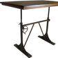 48" Brown And Black Solid Wood And Iron Trestle Base Dining Table