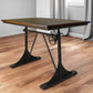 48" Brown And Black Solid Wood And Iron Trestle Base Dining Table
