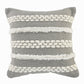 20" Gray and White Geometric Indoor Outdoor Throw Pillow With Texture