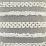 20" Gray and White Geometric Indoor Outdoor Throw Pillow With Texture