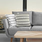 20" Gray and White Geometric Indoor Outdoor Throw Pillow With Texture
