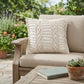 24" X 24" White Zippered Tropical Indoor Outdoor Throw Pillow