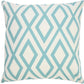 20" Aqua and White Geometric Indoor Outdoor Throw Pillow