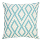 20" Aqua and White Geometric Indoor Outdoor Throw Pillow
