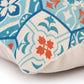 20" X 20" Blue Zippered Patchwork Indoor Outdoor Throw Pillow