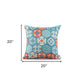 20" X 20" Blue Zippered Patchwork Indoor Outdoor Throw Pillow