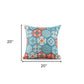 20" X 20" Blue Zippered Patchwork Indoor Outdoor Throw Pillow