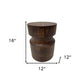 16" Brown Solid Wood Round End Table