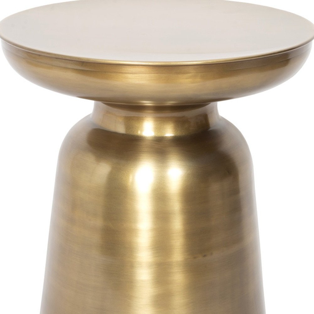19" Gold Iron Round End Table